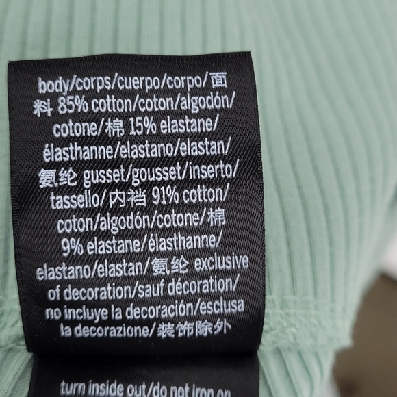 PINK Victoria's Secret Green Rib Knit Yoga Leggings Size S - Picture 5 of 9